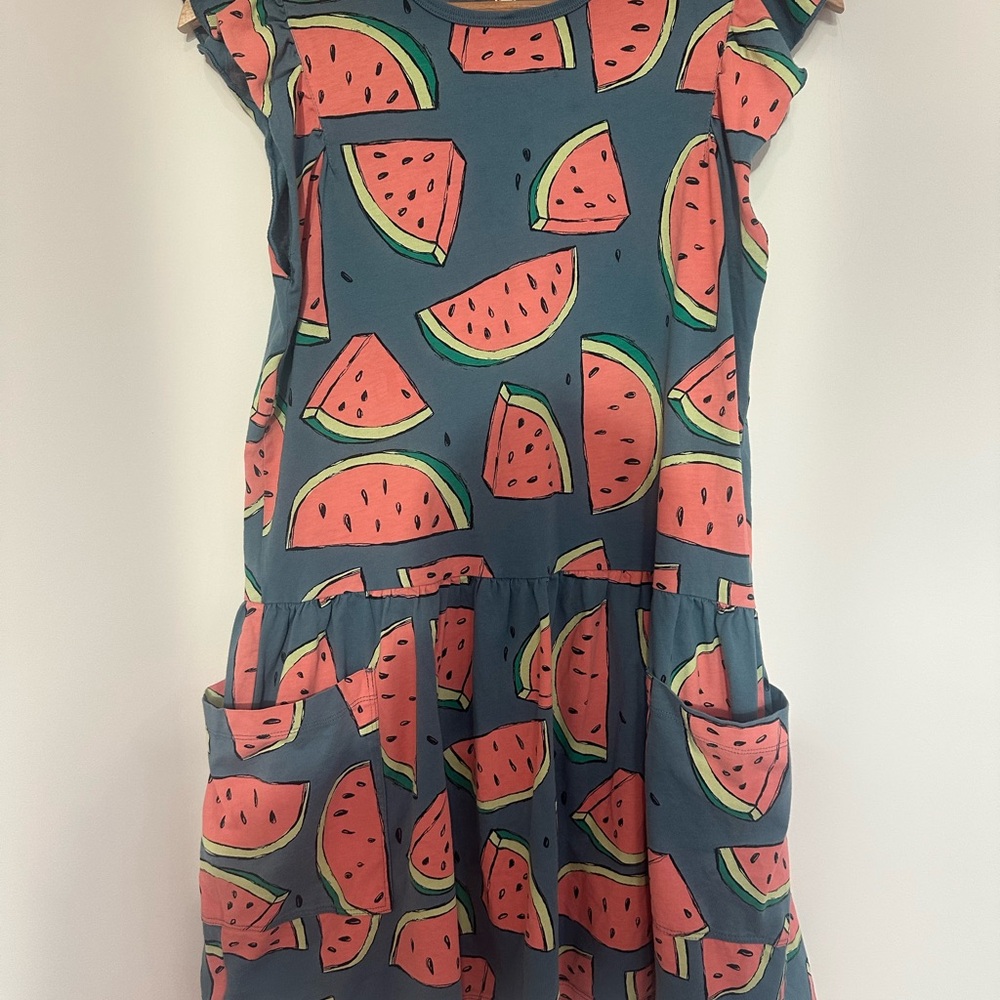 Tea Collection‎ Watermelon Print Kids Dress - Blue and Pink size 16